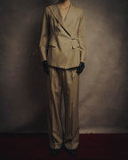 -SPECIAL- "HERMÈS" 90's-00's Wool silk tailored asymmetrical setup suit
