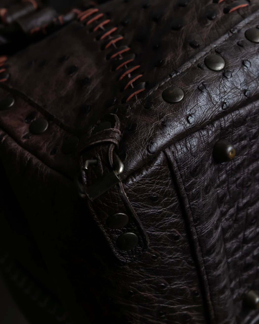 "Vintage JRA standard ostrich leather bag"