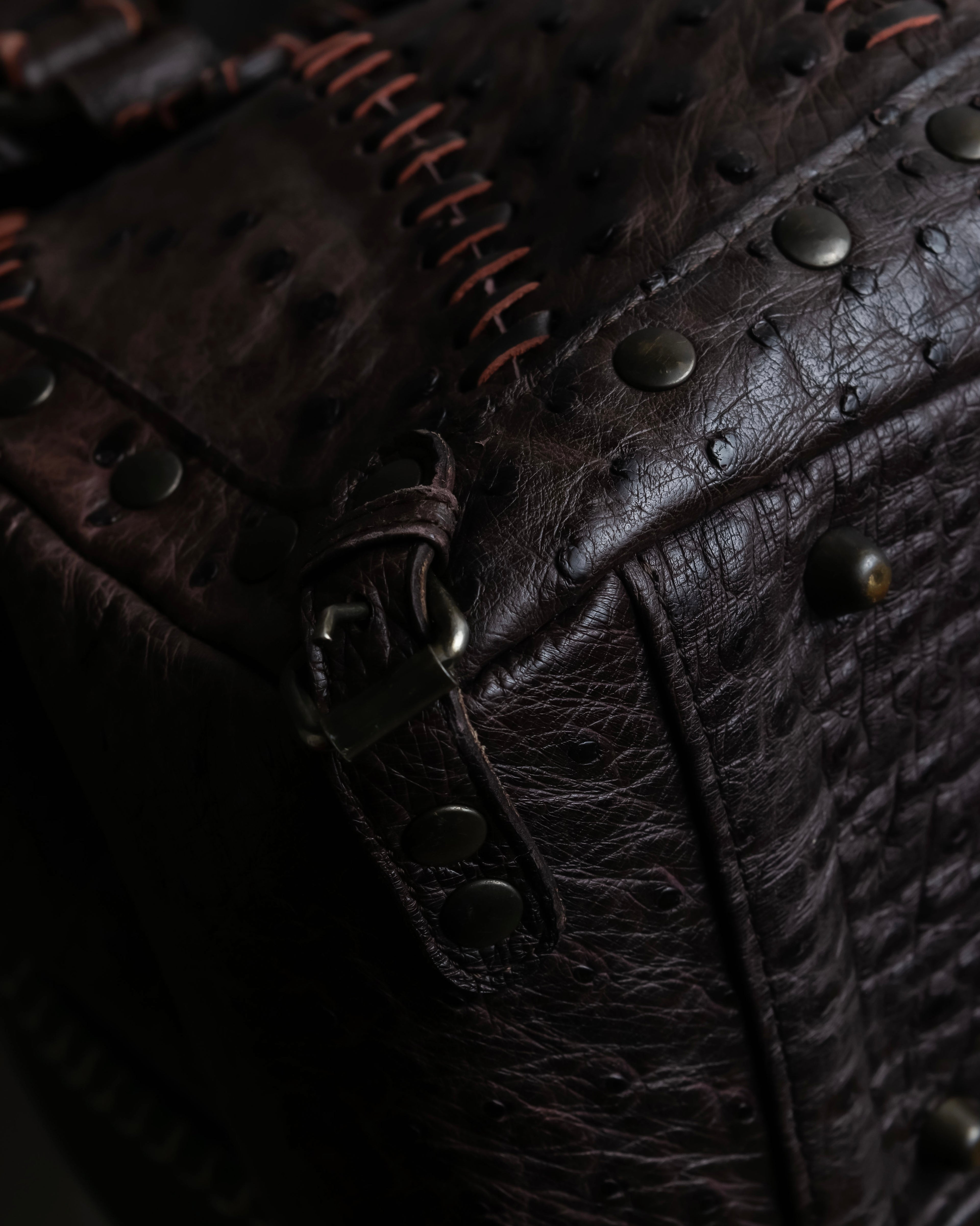 "Vintage JRA standard ostrich leather bag"