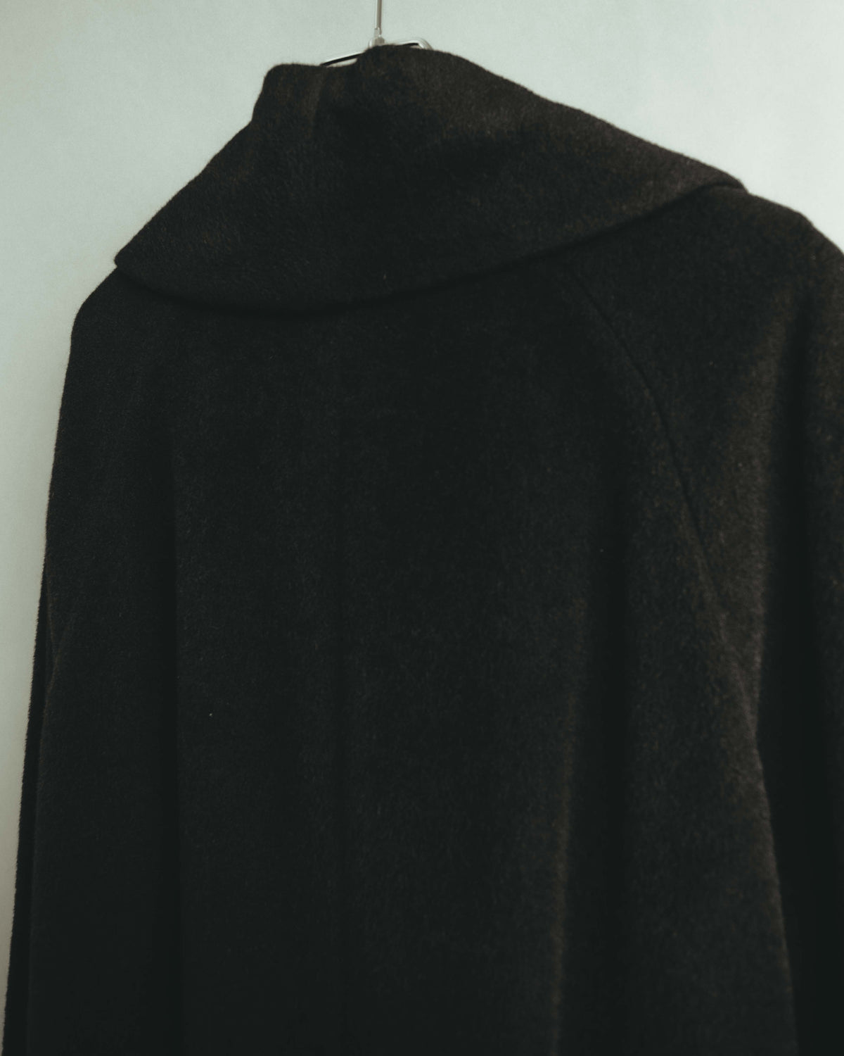 -SPECIAL- "Salvatore Ferragamo" 90's-00's Alpaca wool oversized shawl collar long coat