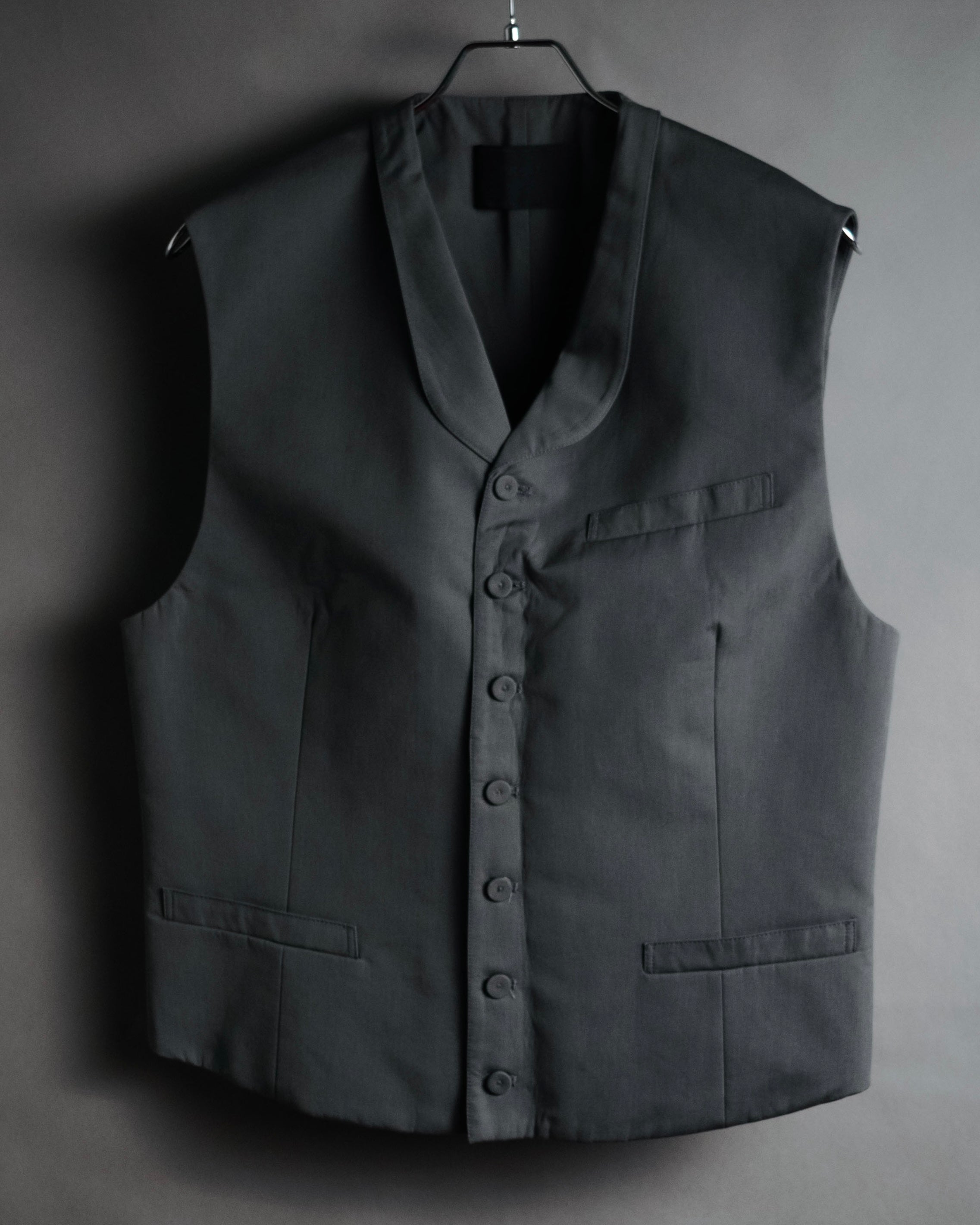 “PRADA” 2012SS poplin minimalist tailored gilet