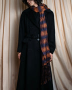 "GUCCI" Ombre stripe pattern fringe design silk long stole
