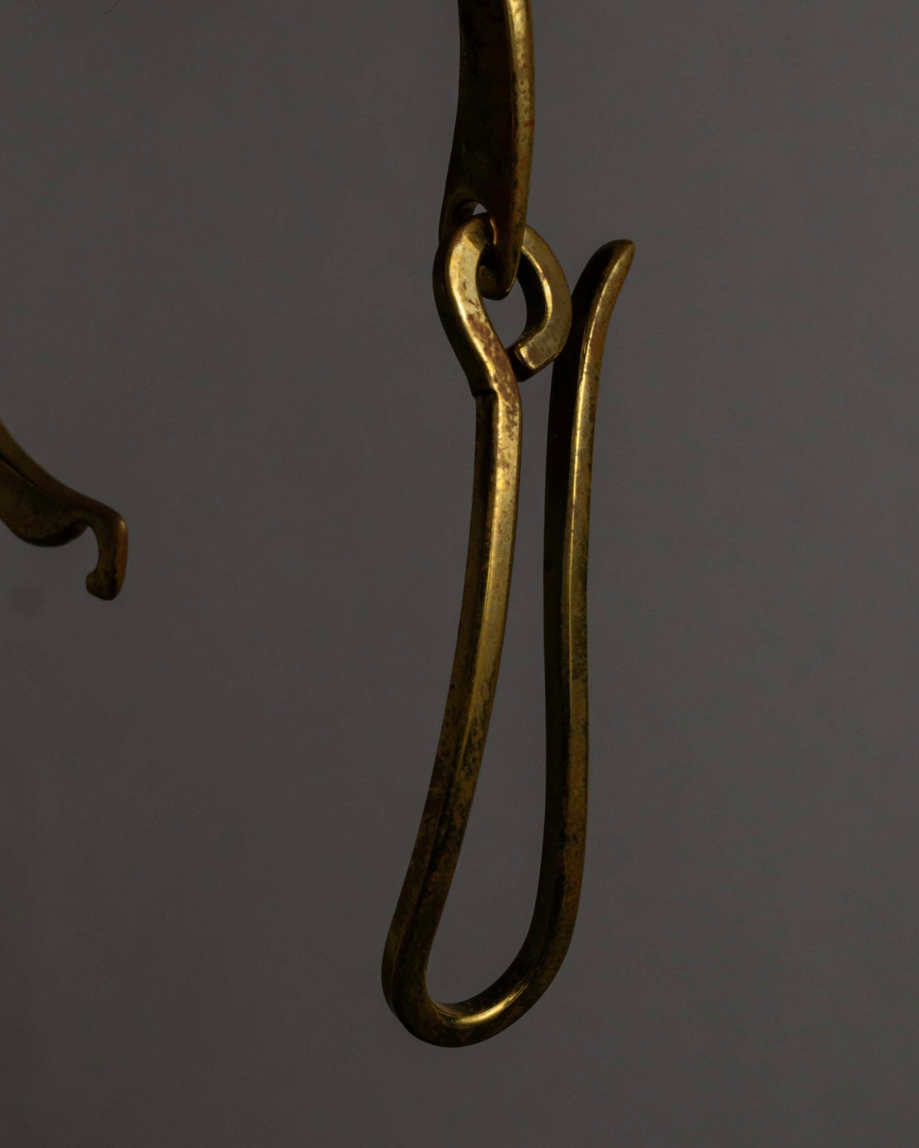 "STUDEBAKER" S-hook curved design gold brass bracelet