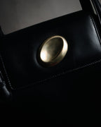 –SPECIAL– "GUCCI" 90’s Architectural oval hardware box calf handbag