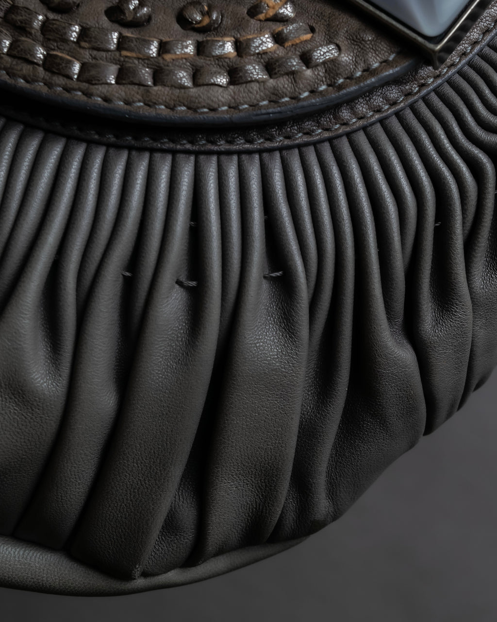 "Christian Dior" John Galliano period Gathering design leather hand bag