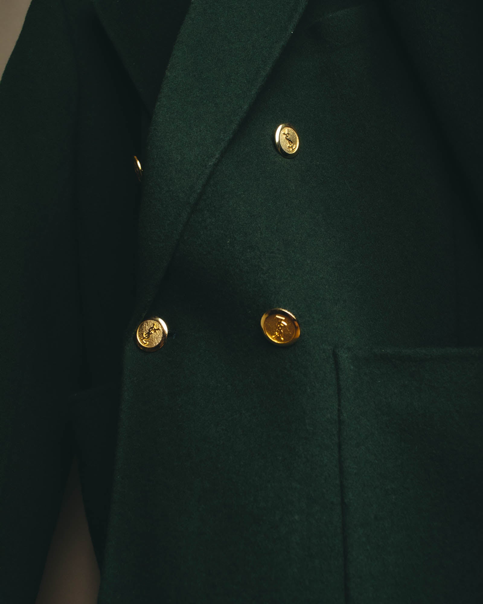 "Yves Saint Laurent" late 80's-early 90's Structured wool mohair double breasted coat