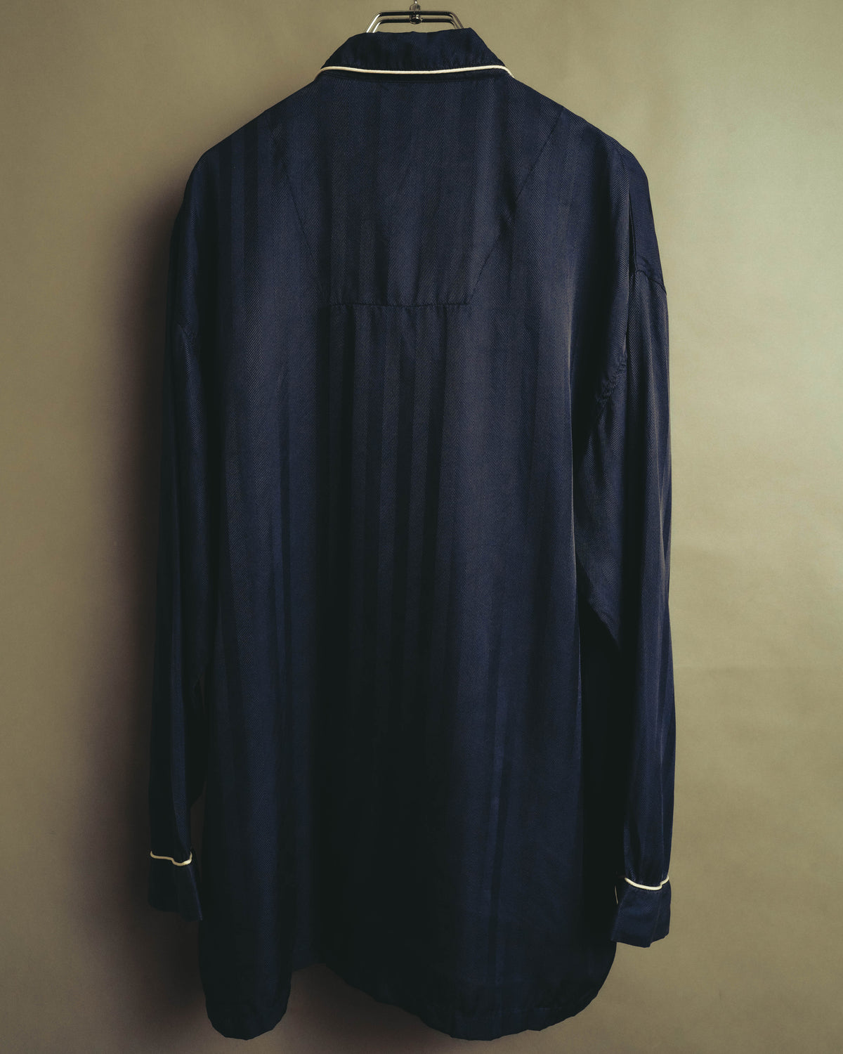 "Yves Saint Laurent" 90's-00's Herringbone silk pajama shirt