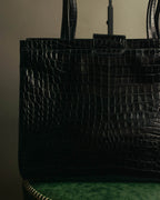 “Salvatore Ferragamo” 90’s-00’s crocodile embossed structured tote bag