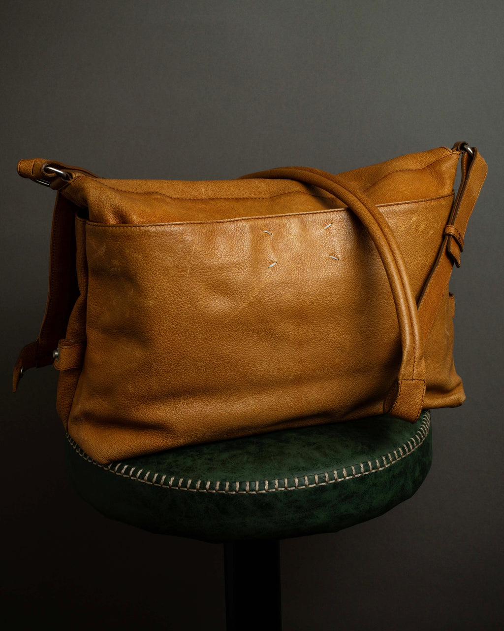 "MAISON MARGIELA" 12SS over flap design leather shoulder bag