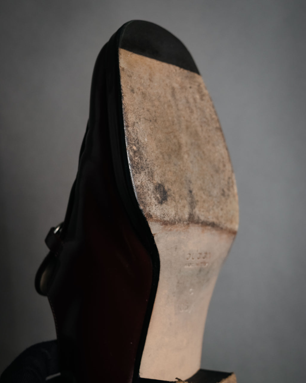 "GUCCI" 90’s-00’s Horsebit haircalf panel loafers