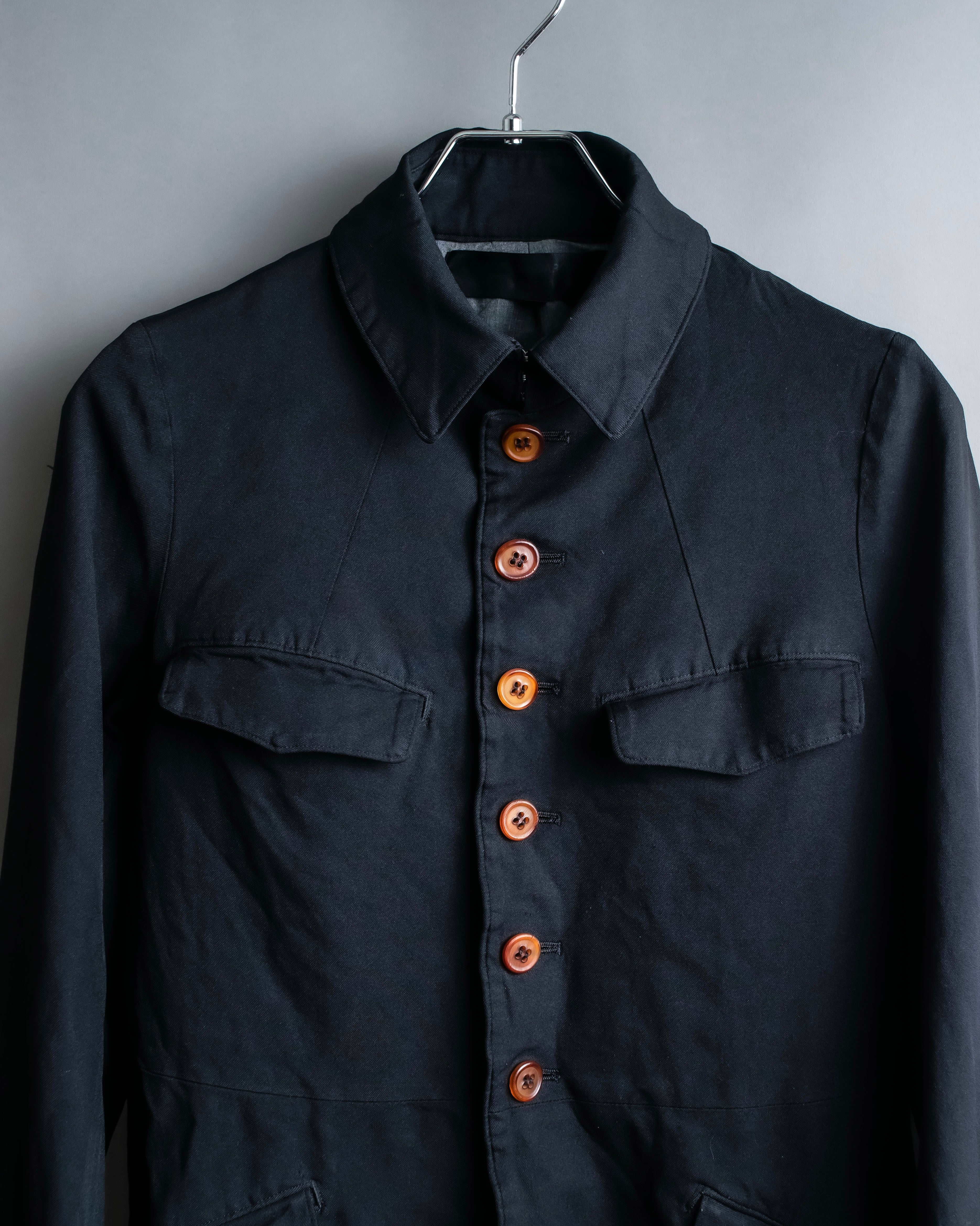 "COMME des GARCONS
COMME des GARCONS" 6 button detail raw edge jacket