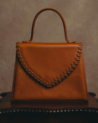 "Yves Saint Laurent" 70's-80's Cognac leather top handle bag