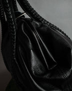 "Salvatore Ferragamo" Draping design lace-up detail leather bag