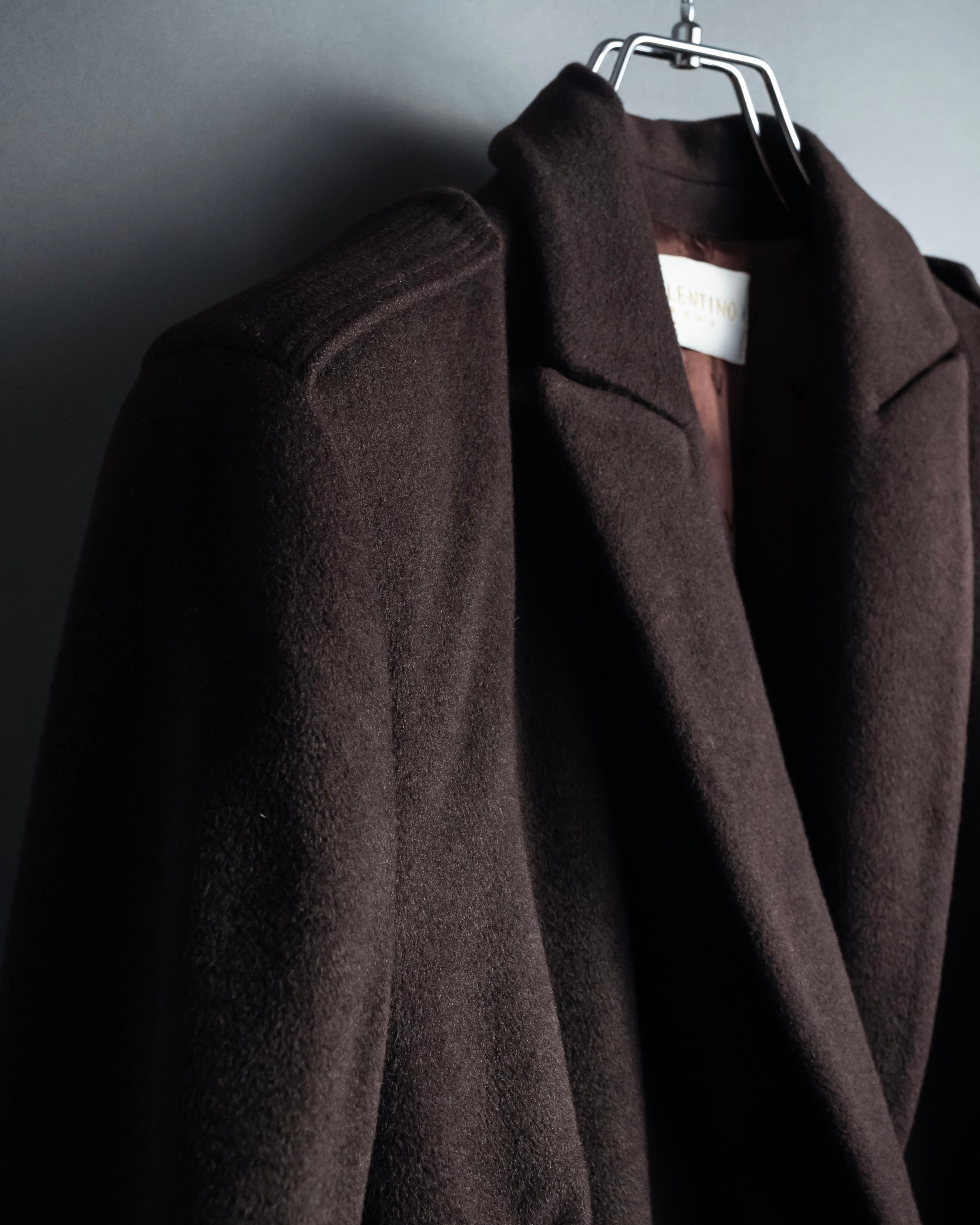 "VALENTINO" Shaped silhouette mocha brown chester coat