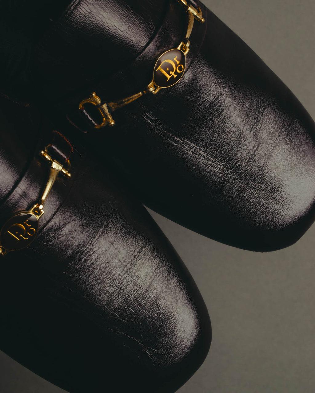 “Christian Dior” 80’s-90’s Leather bit mule slippers