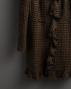 "RED VALENTINO" Ruffled frill detail tweed coat