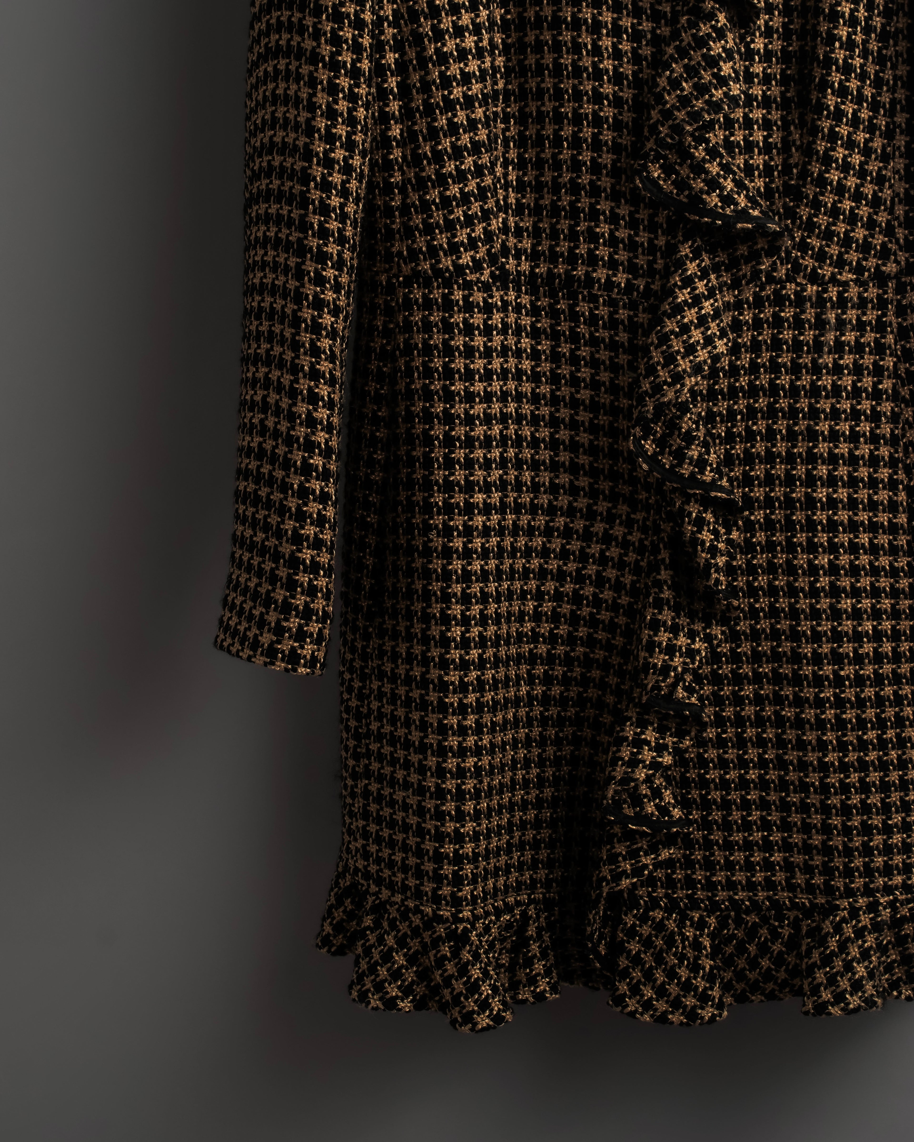 "RED VALENTINO" Ruffled frill detail tweed coat