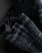 "BURBERRY" Check pattern double zipper hooded coat