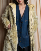 "Vintage stitch design denim vest"