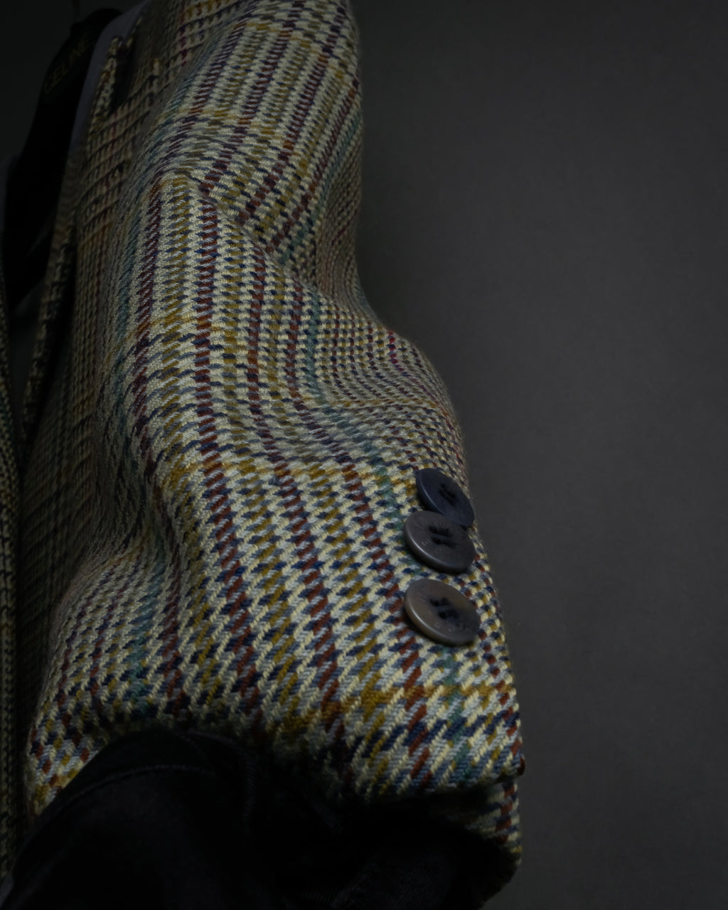 "CELINE" 90’s–00’s checked velvet collar coat