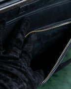 "JEAN PAUL GAULTIER" Logo engraved clasp frame 2way leather bag