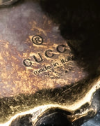 "GUCCI" Interlocking G design gold pearl ring