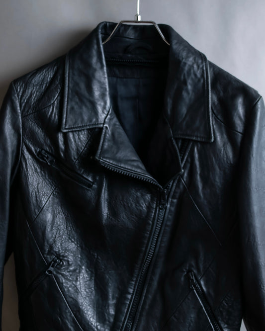 "Acne" Beautiful shape genuine leather double riders jacket