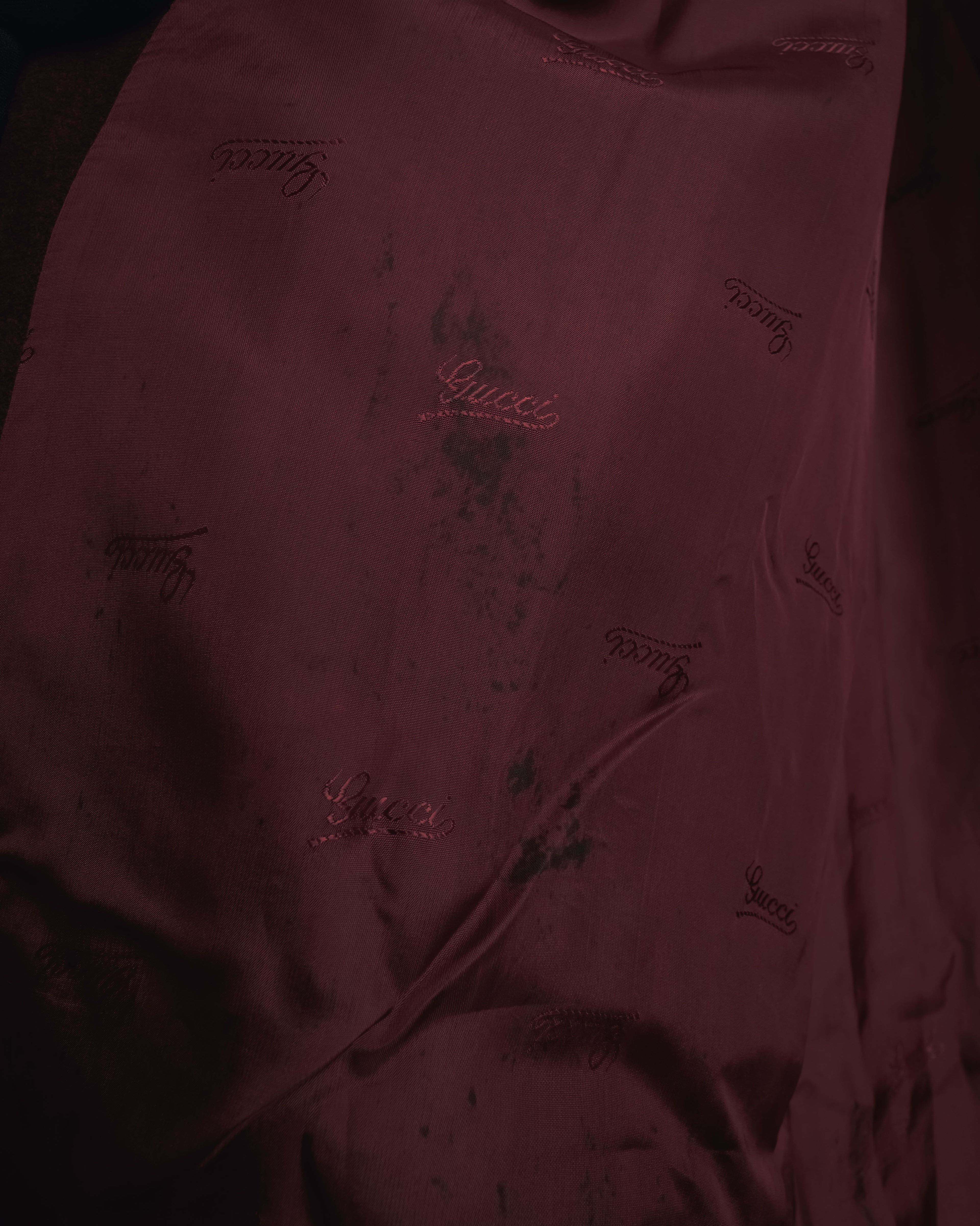 -SPECIAL- "GUCCI" 70’s Suede leather round collar coat