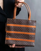 "CELINE" Macadam Pattern Three Line Handbag