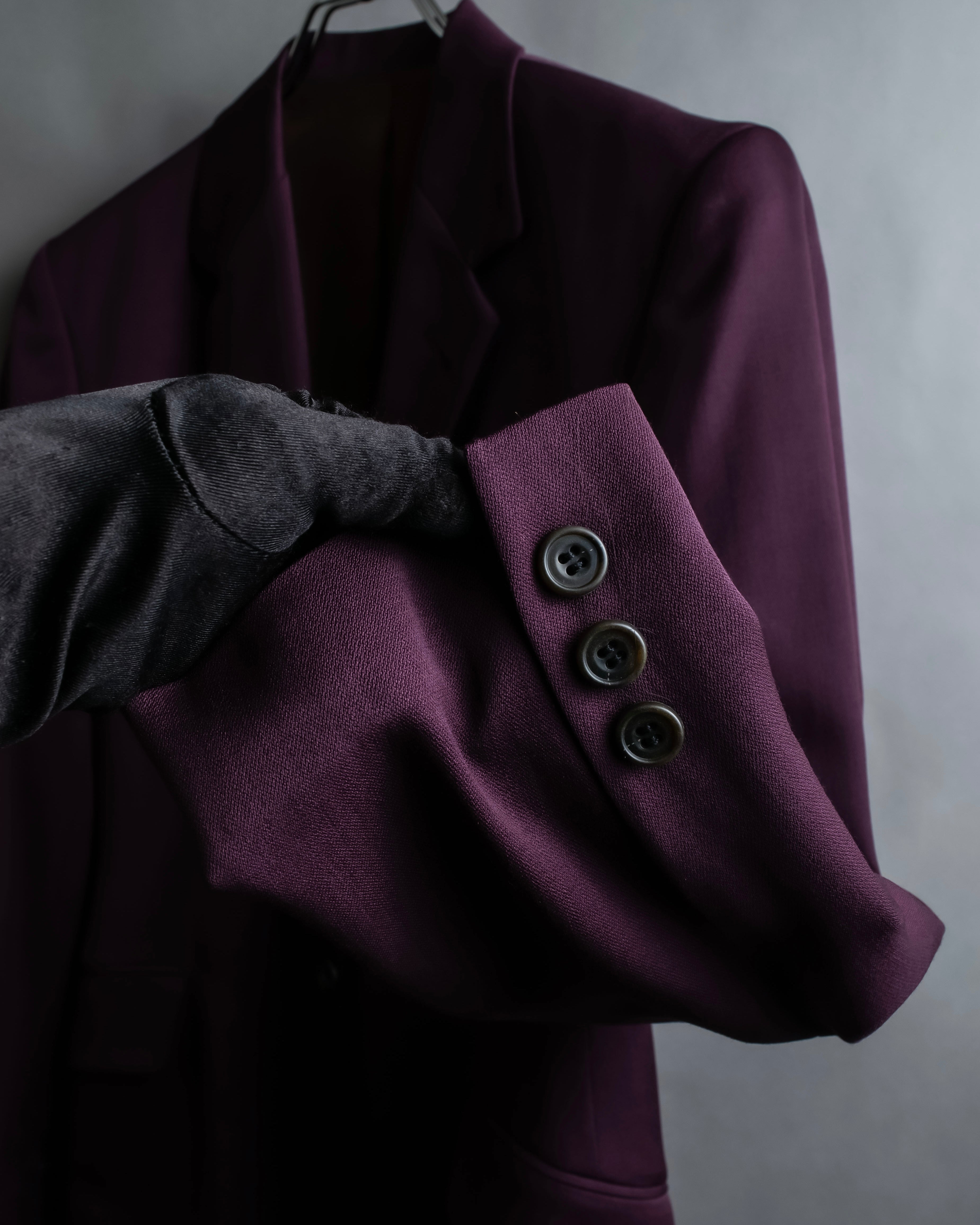 "JEAN PAUL GAULTIER FEMME"
 Beautiful purple color shaped wool tailored jacket