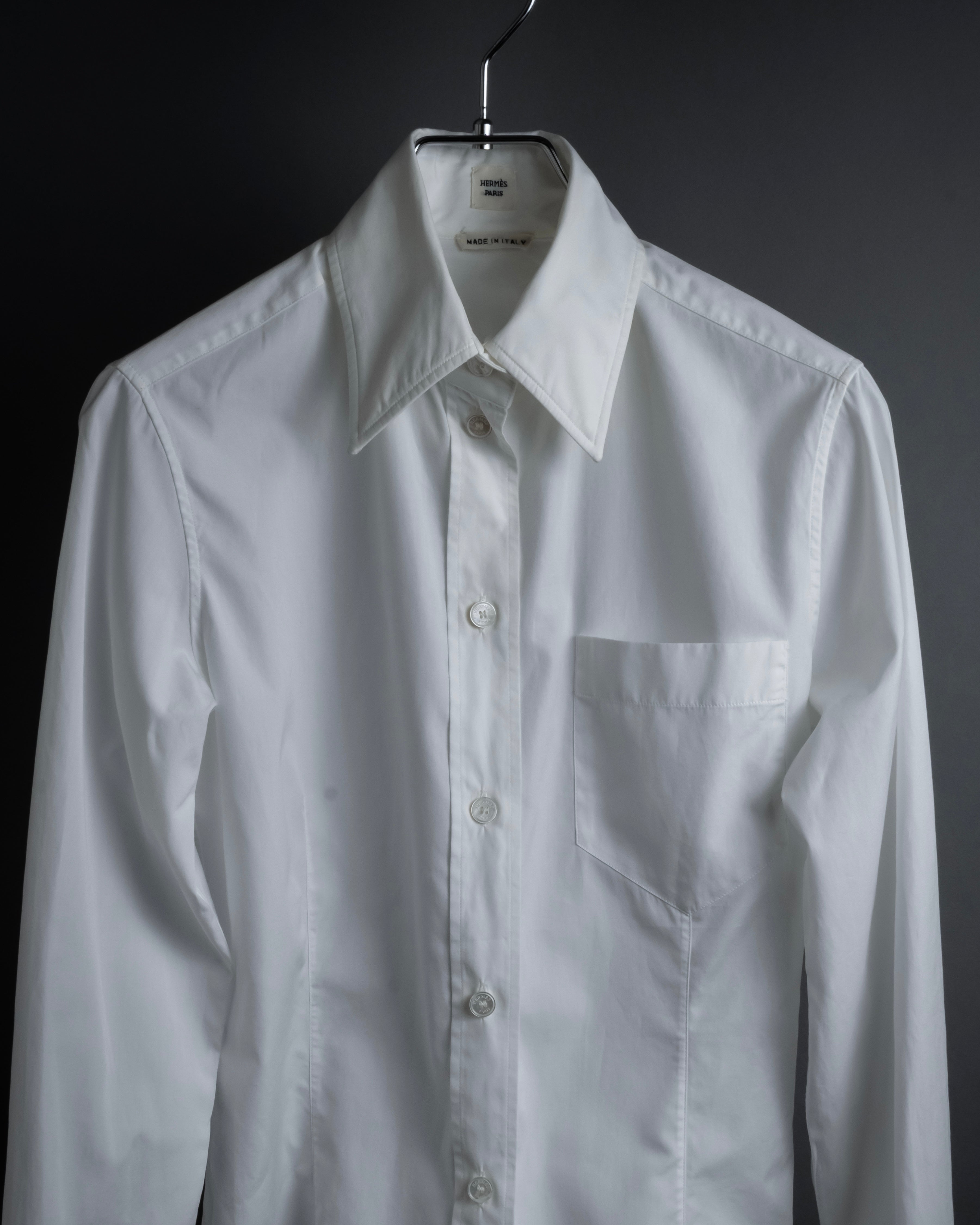 "HERMES" High-quality fine count cotton dress shirt