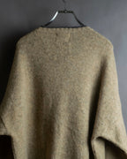 "Vintage oversized ribbed V-neck knit pullover"