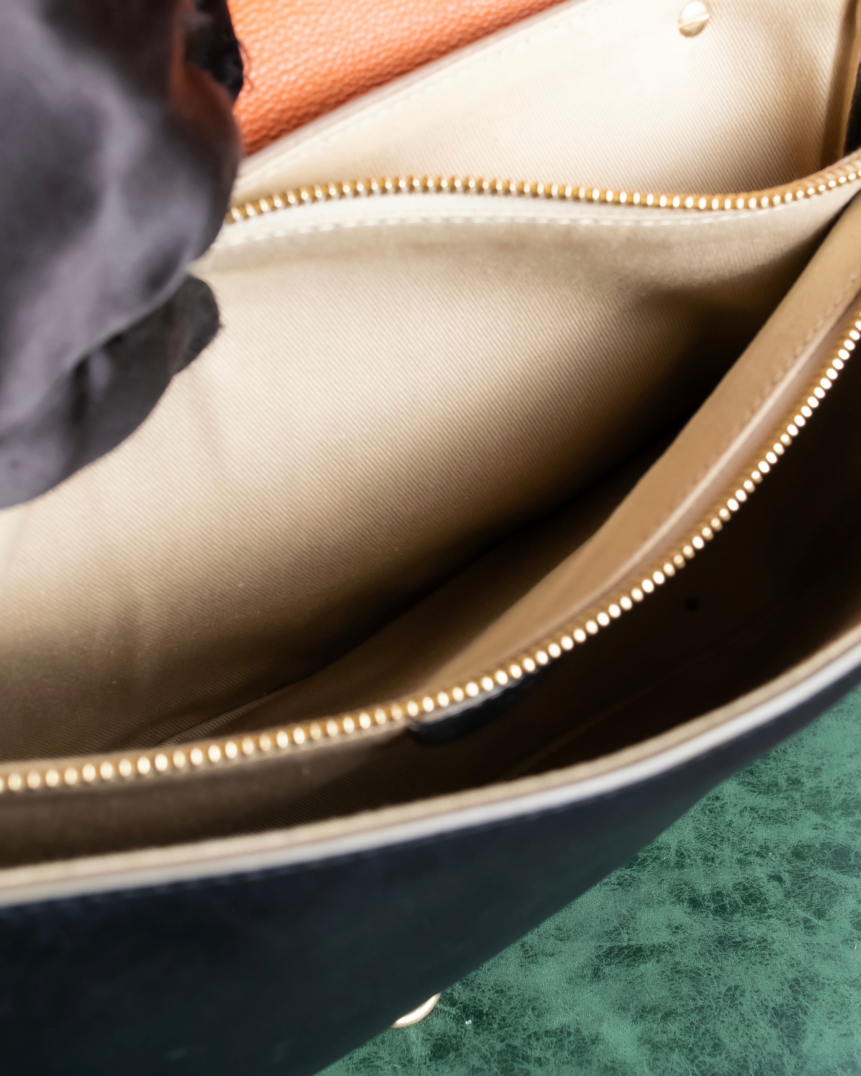 "Chloe" Leather &amp; canvas combination design chain crossbody bag