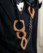 "MARNI" Faux fur collar＆mixed material docking accessory