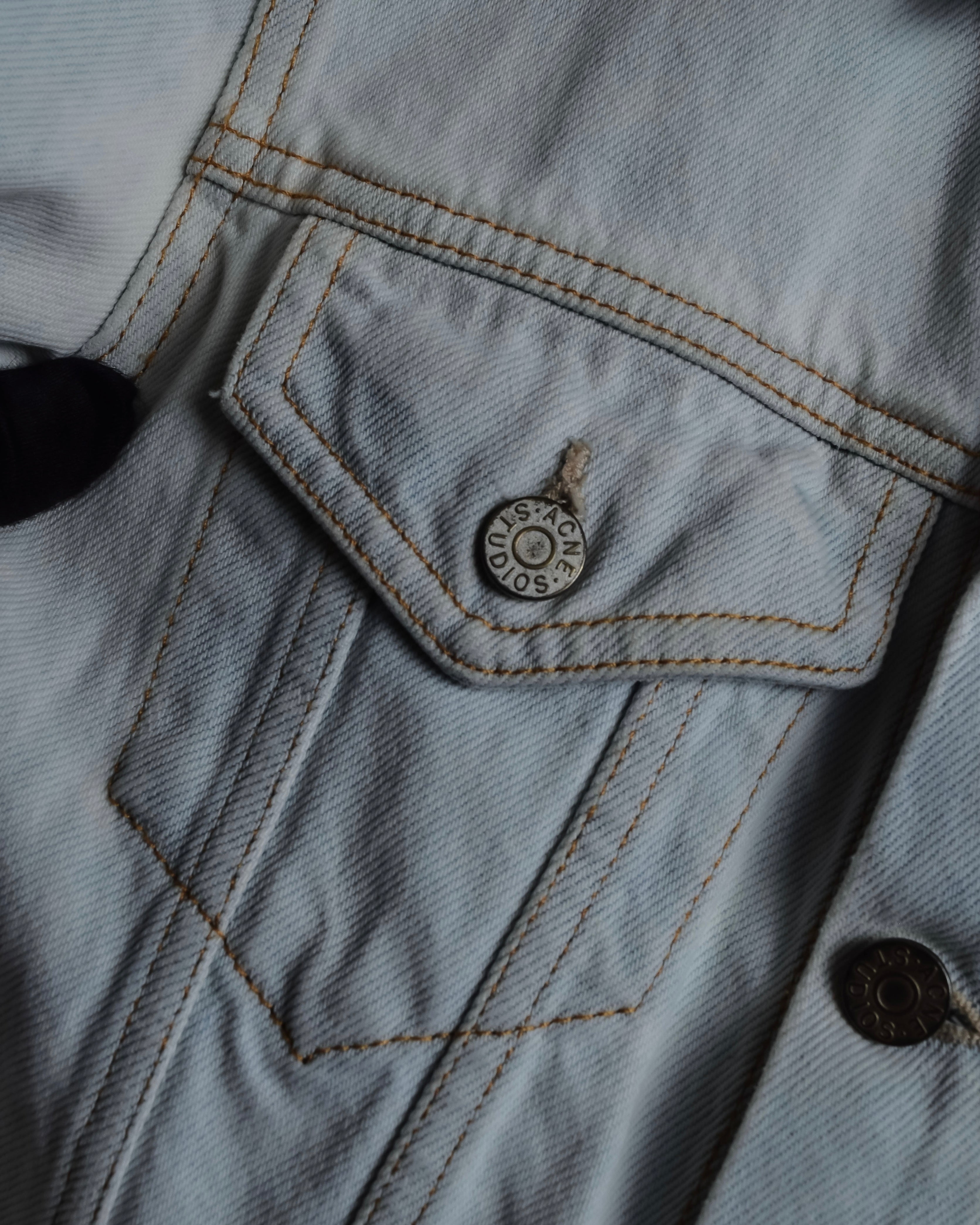 "Acne Studios" Washed light blue short denim jacket