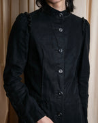 "vanessa bruno" Lace fringe design drawstring cotton linen shirt dress