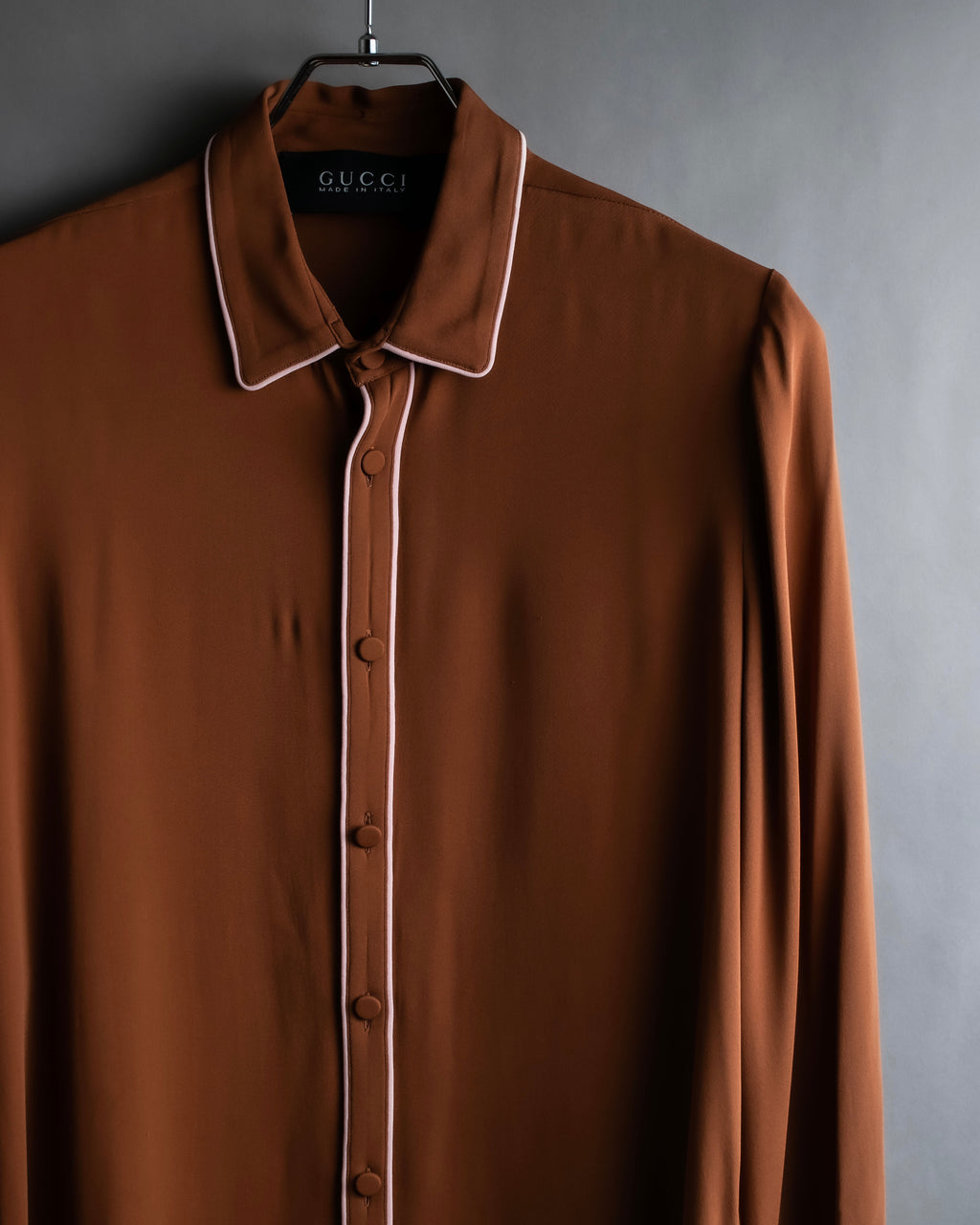 "GUCCI" Piping design soft drape shirt