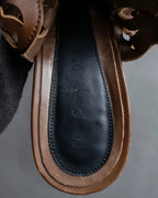 "MARNI" Geometric cut heel leather boots