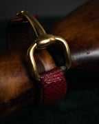 “GUCCI” 90’s-00’s Horsebit lizard leather bangle