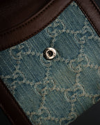 “GUCCI” 00’s GG denim script logo wallet