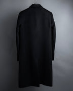 "GUCCI" Michele period solid black wool tailored coat