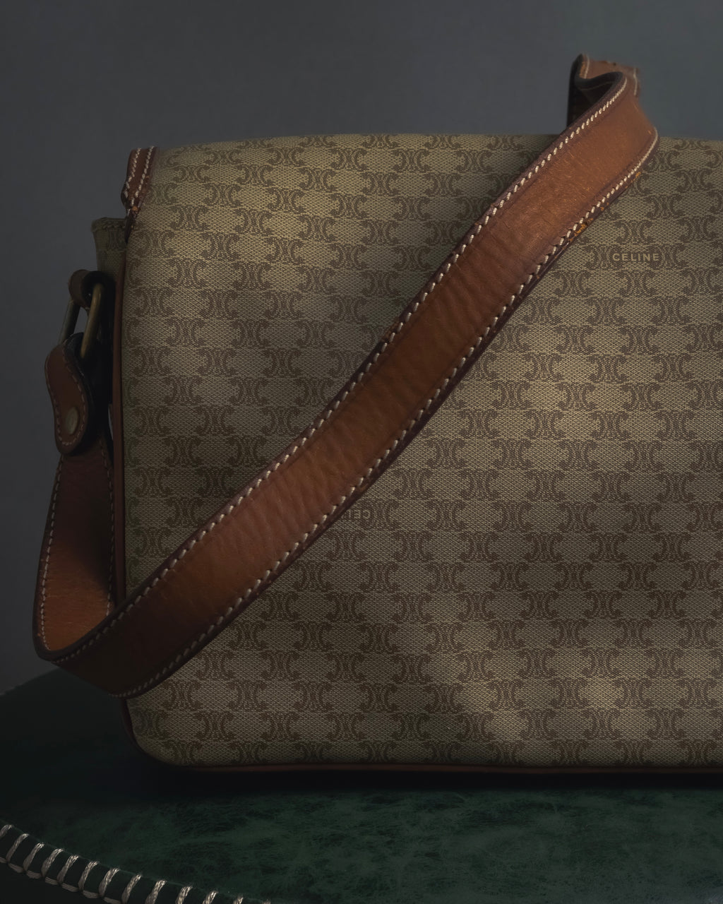 "CELINE" 80’s macadam canvas shoulder bag