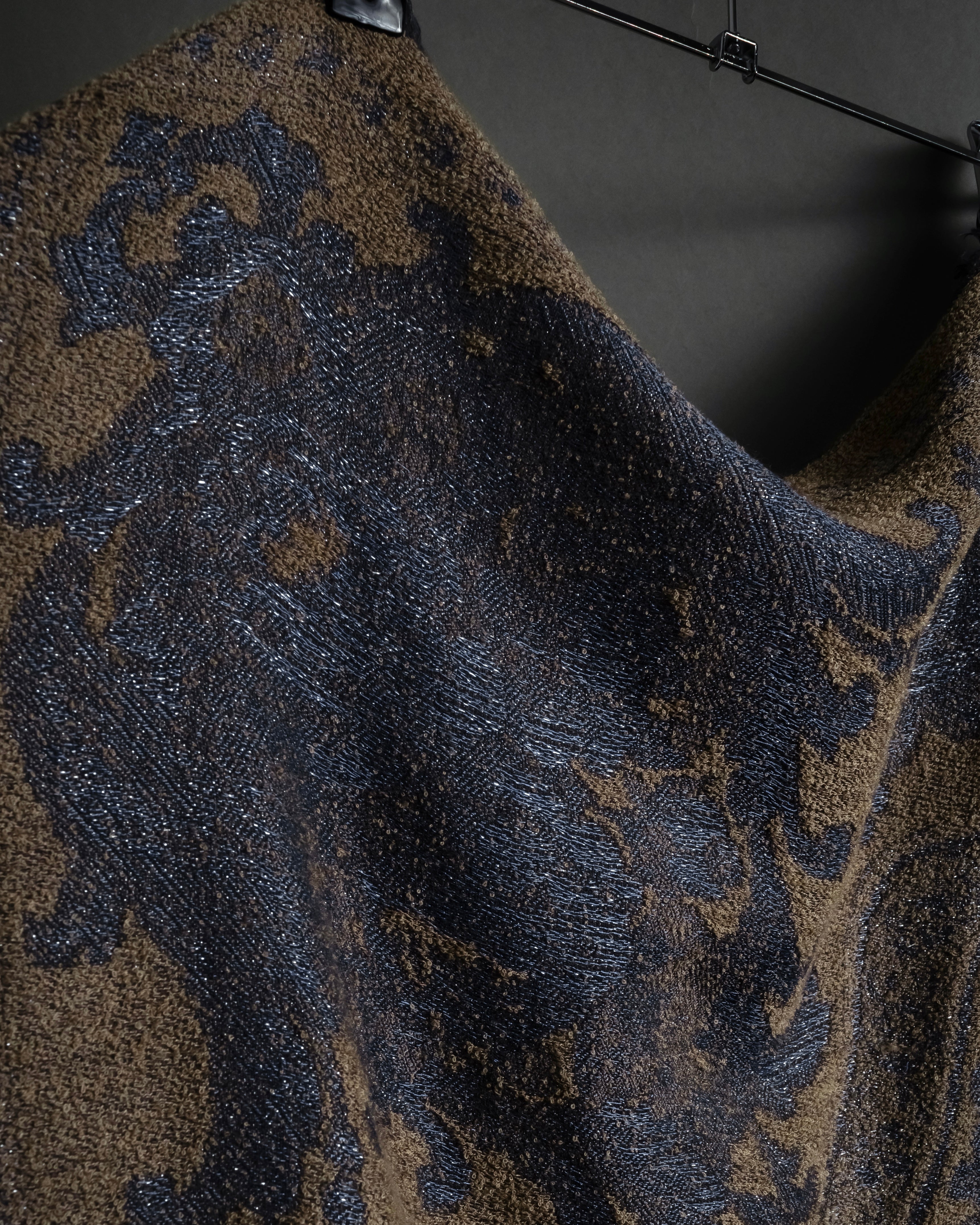 "BALENCIAGA" Large size lame jacquard weave stole