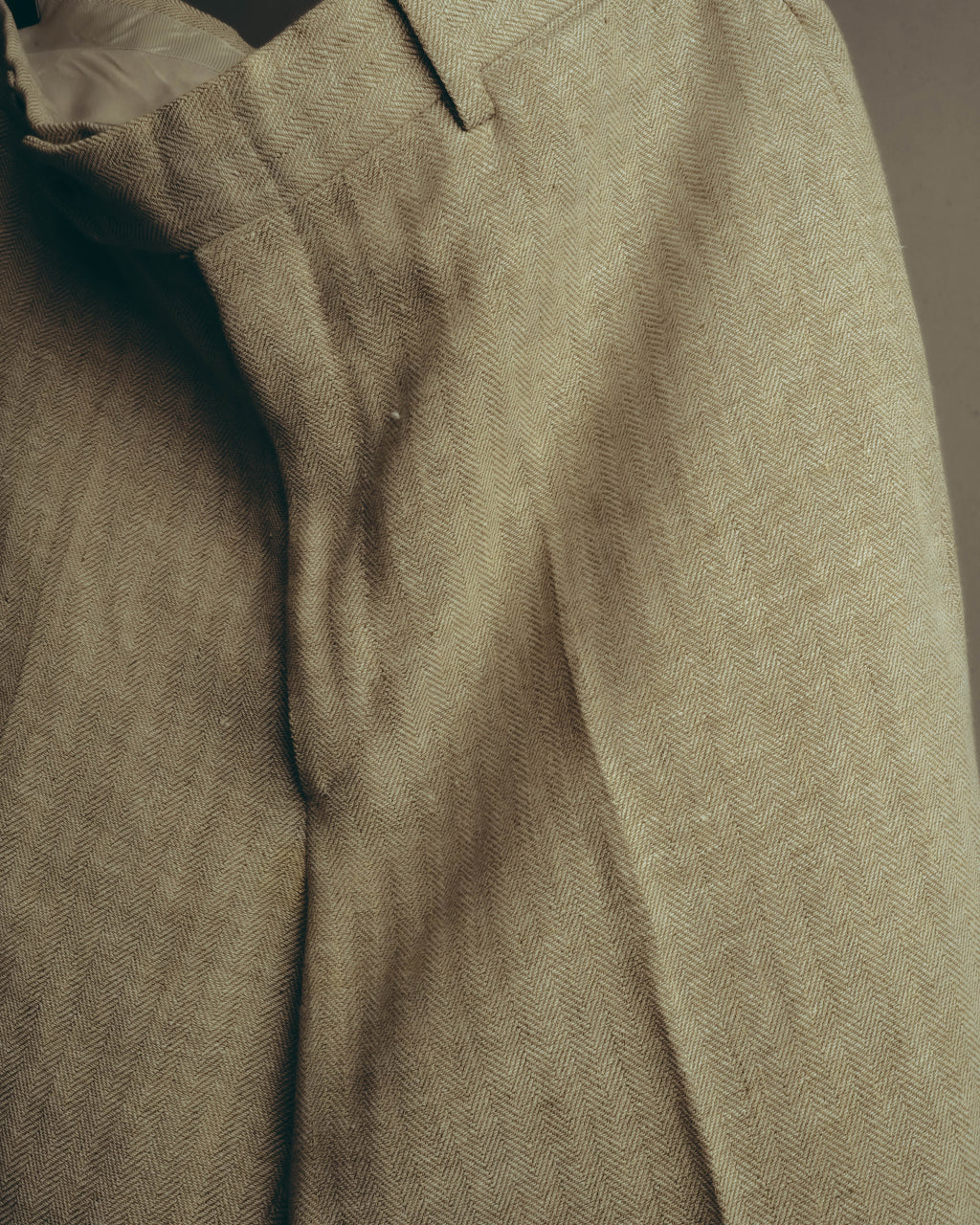 -SPECIAL- “HERMES” 80’s-90’s Herringbone linen suit set