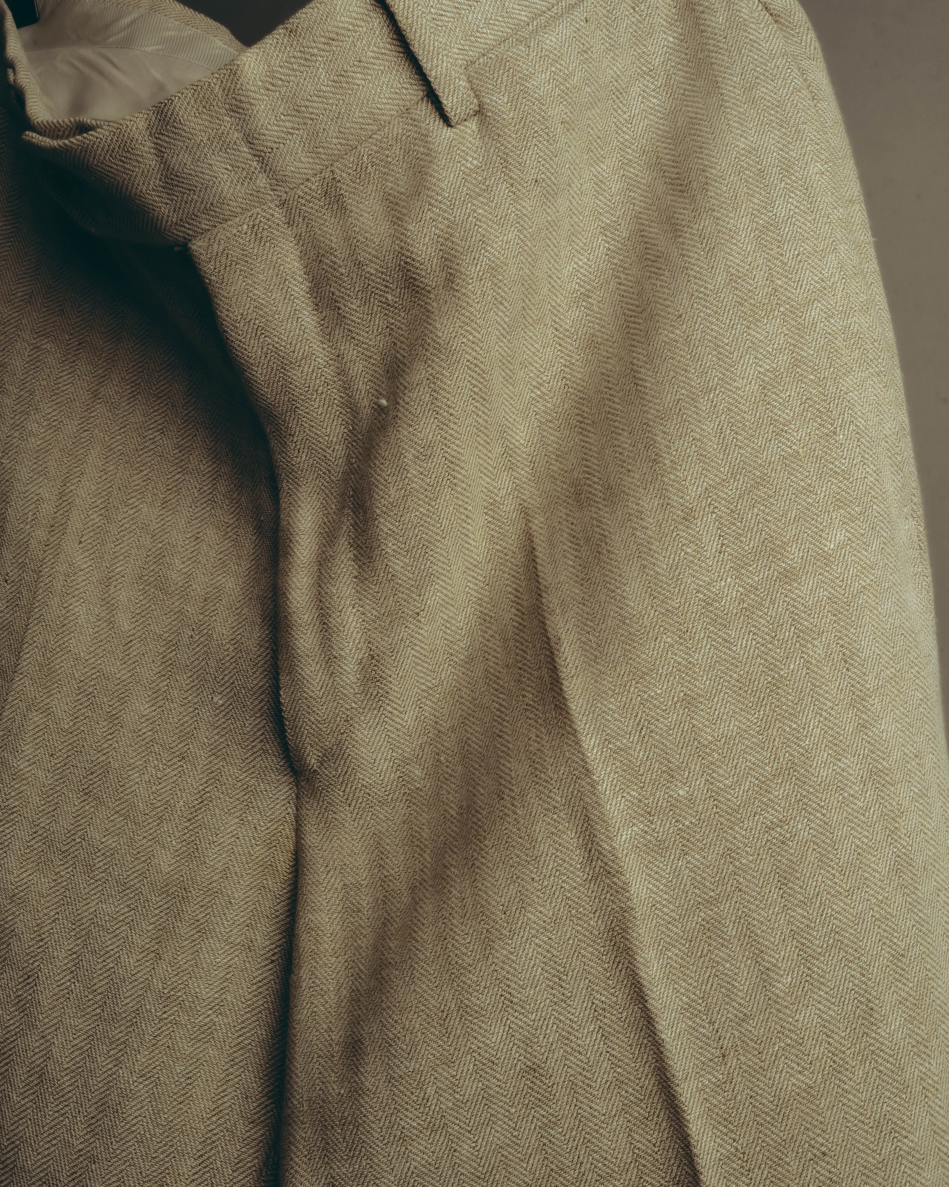 -SPECIAL- “HERMES” 80’s-90’s Herringbone linen suit set