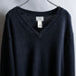 "L.L. BEAN" Oversized V-neck cable knit pullover