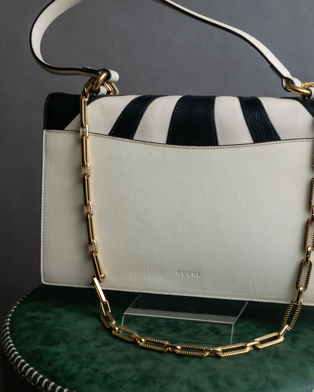 "GUCCI" 18SS Tiger head motif chain shoulder 2way bag