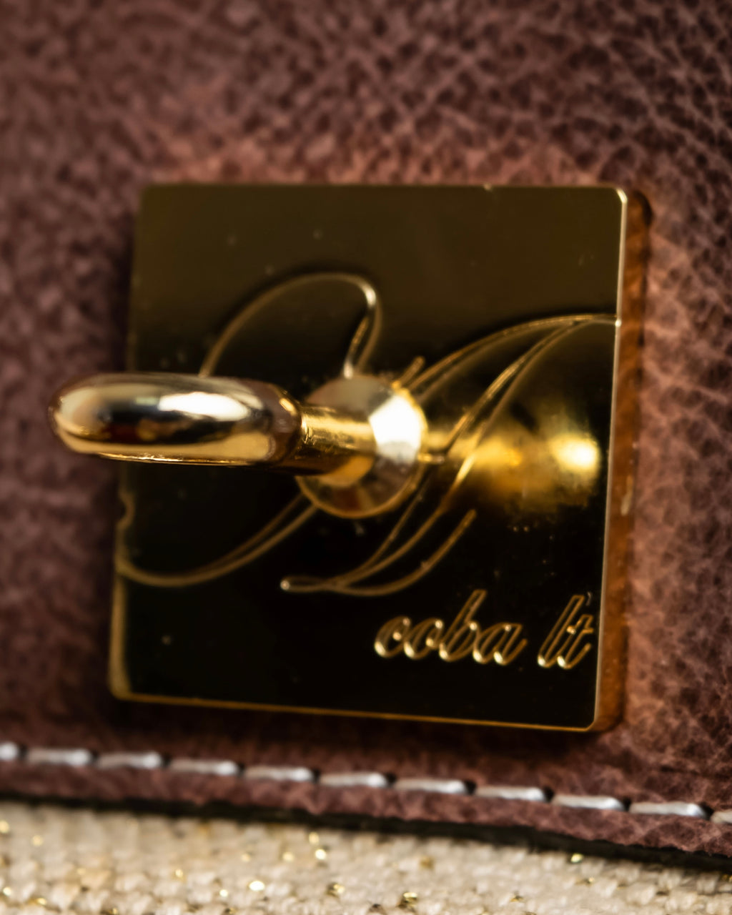 "ADMJ" Leather &amp; canvas combination 2way shoulder bag