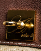 "ADMJ" Leather &amp; canvas combination 2way shoulder bag