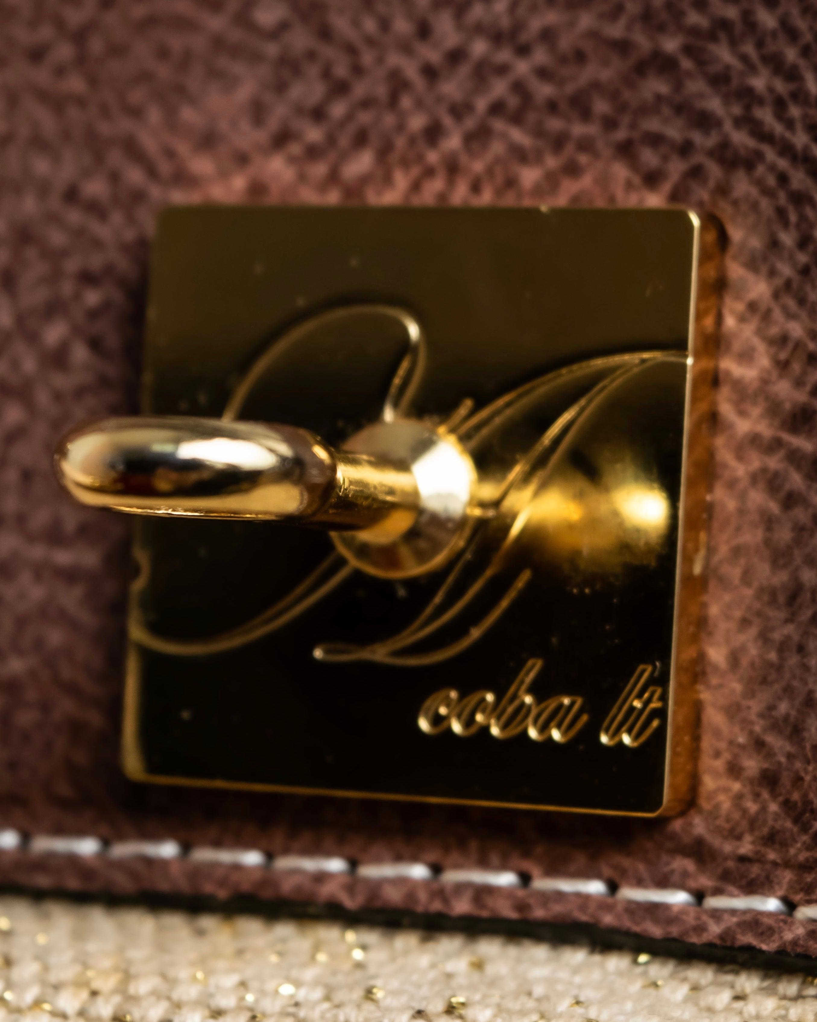 "ADMJ" Leather &amp; canvas combination 2way shoulder bag